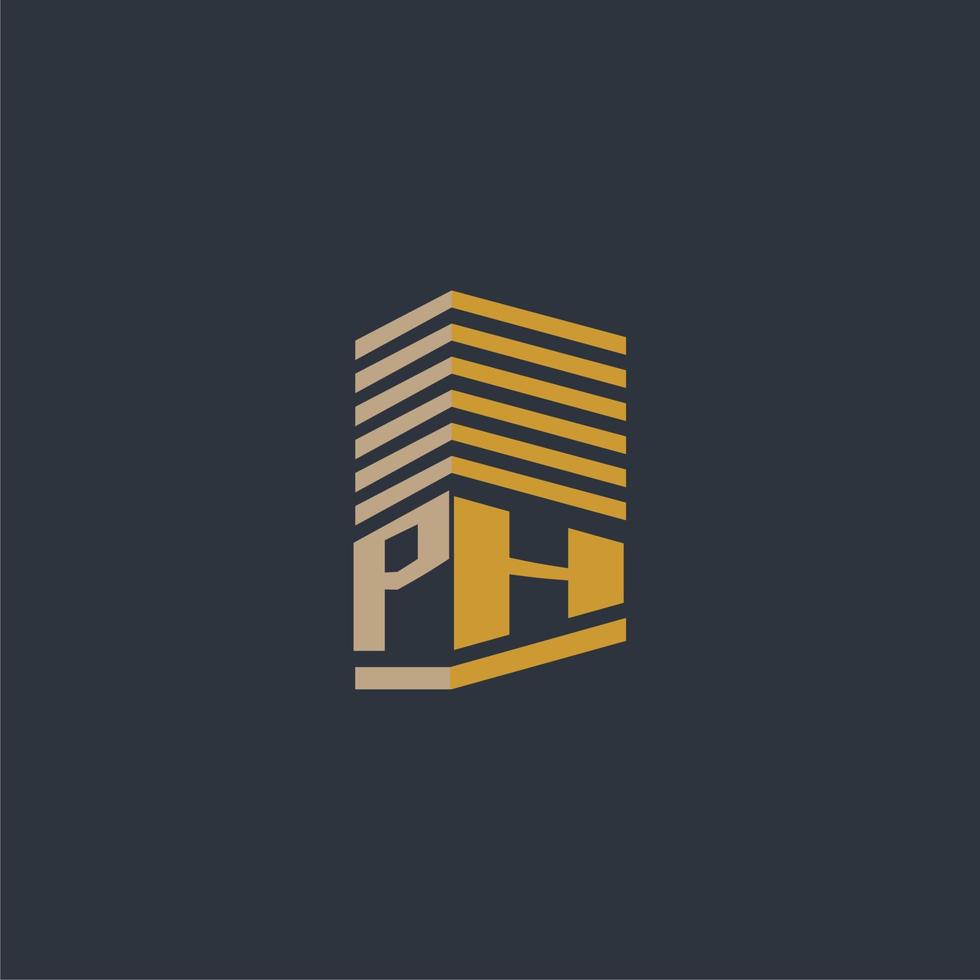 PH initial monogram real estate logo ideas vector