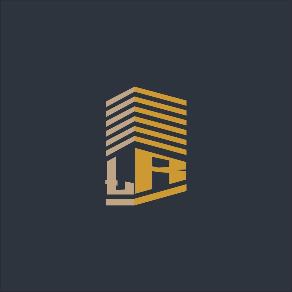 lr inicial monograma ideas de logotipo de bienes raíces vector