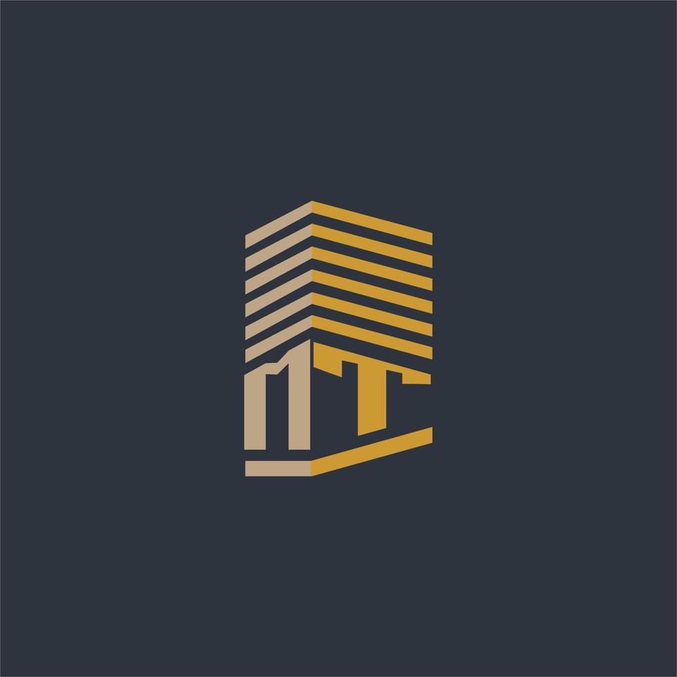 MT initial monogram real estate logo ideas vector