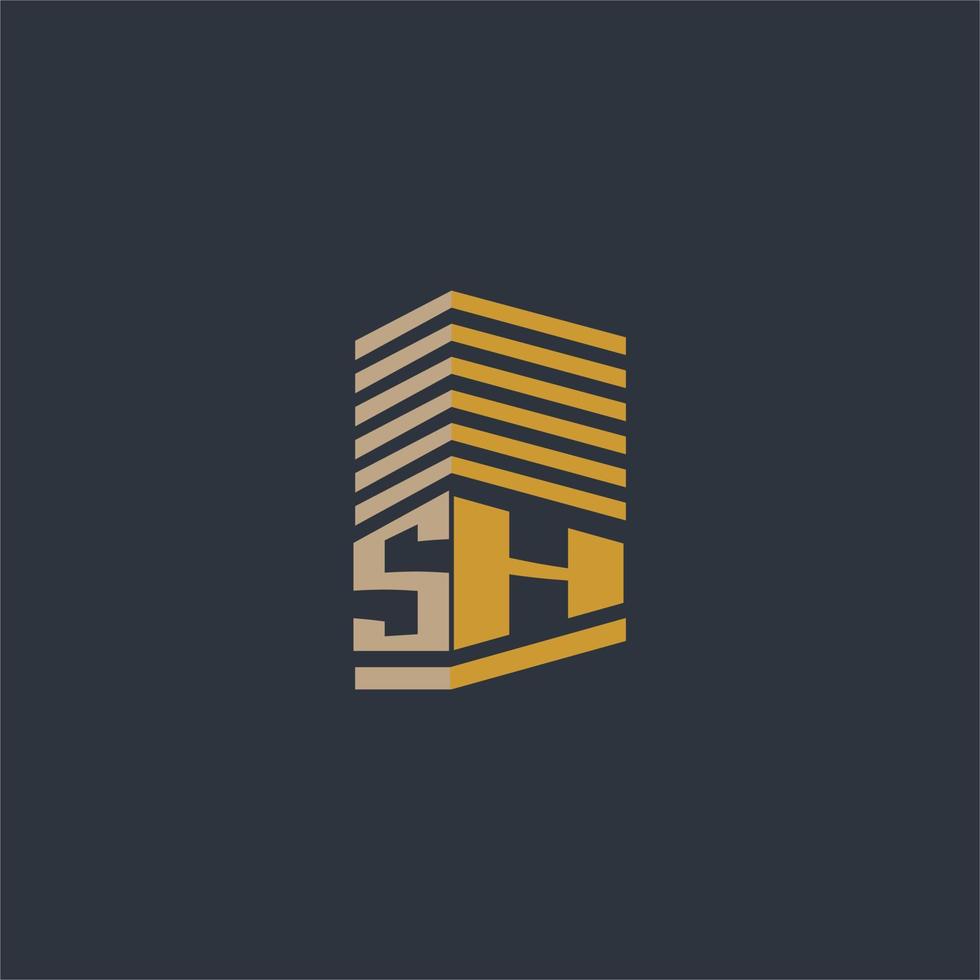 SH initial monogram real estate logo ideas vector