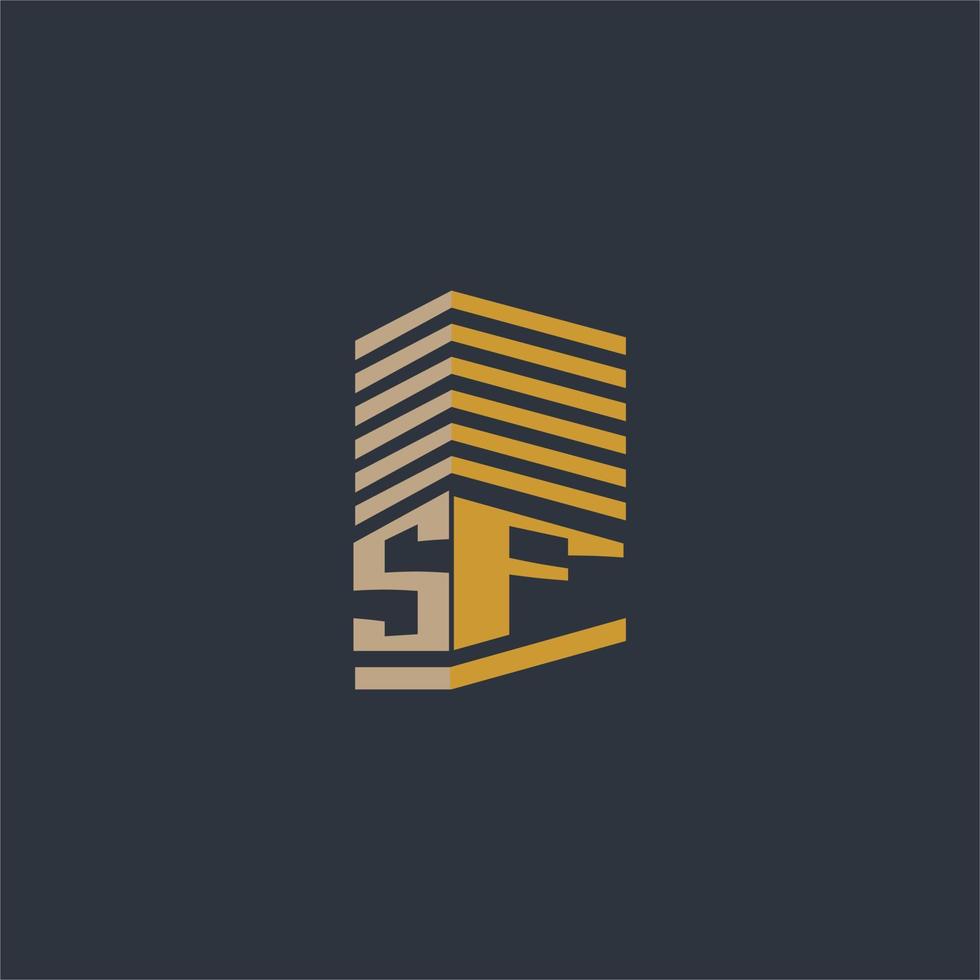 SF initial monogram real estate logo ideas vector