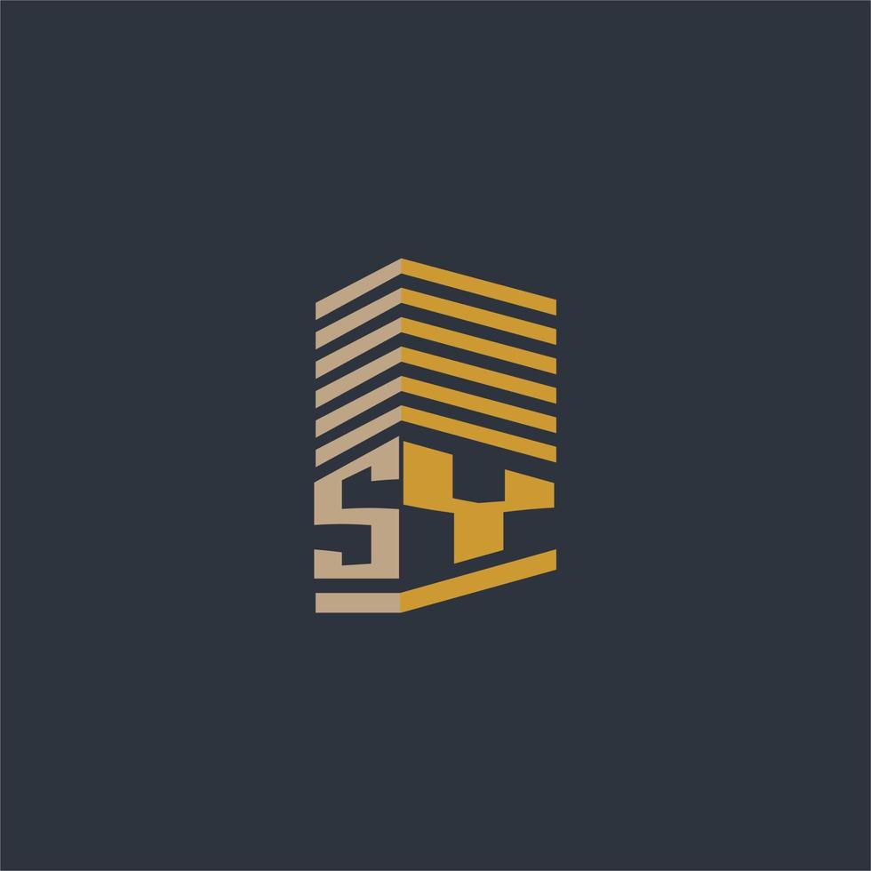 SY initial monogram real estate logo ideas vector
