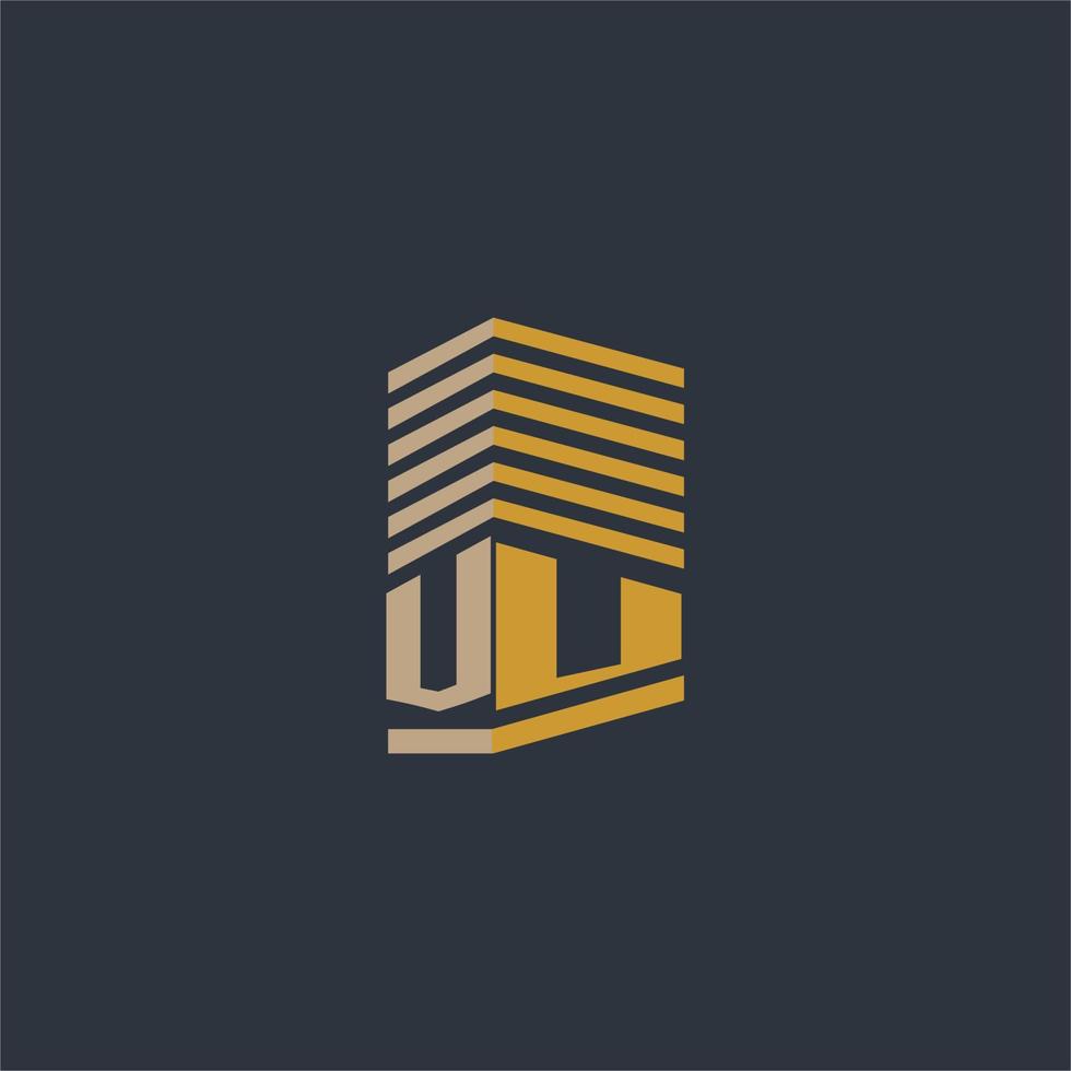 VU initial monogram real estate logo ideas vector