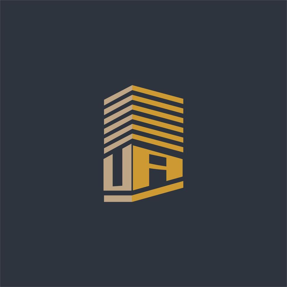 UA initial monogram real estate logo ideas vector