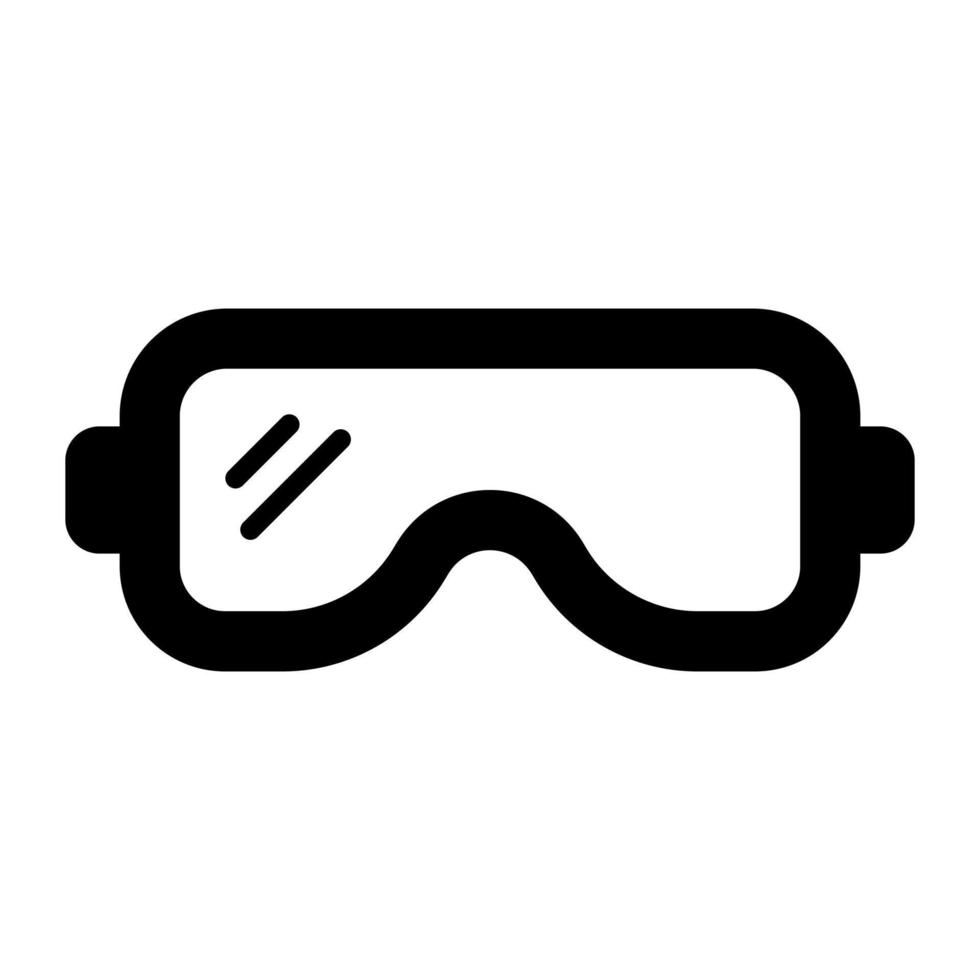 Skiing goggles, eyewear trendy design vector icon