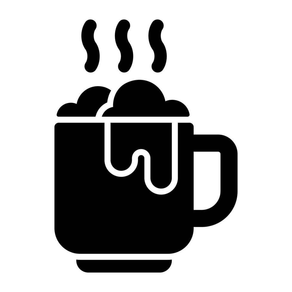 For a refreshment a hot coffee cup style in trendy icon vector