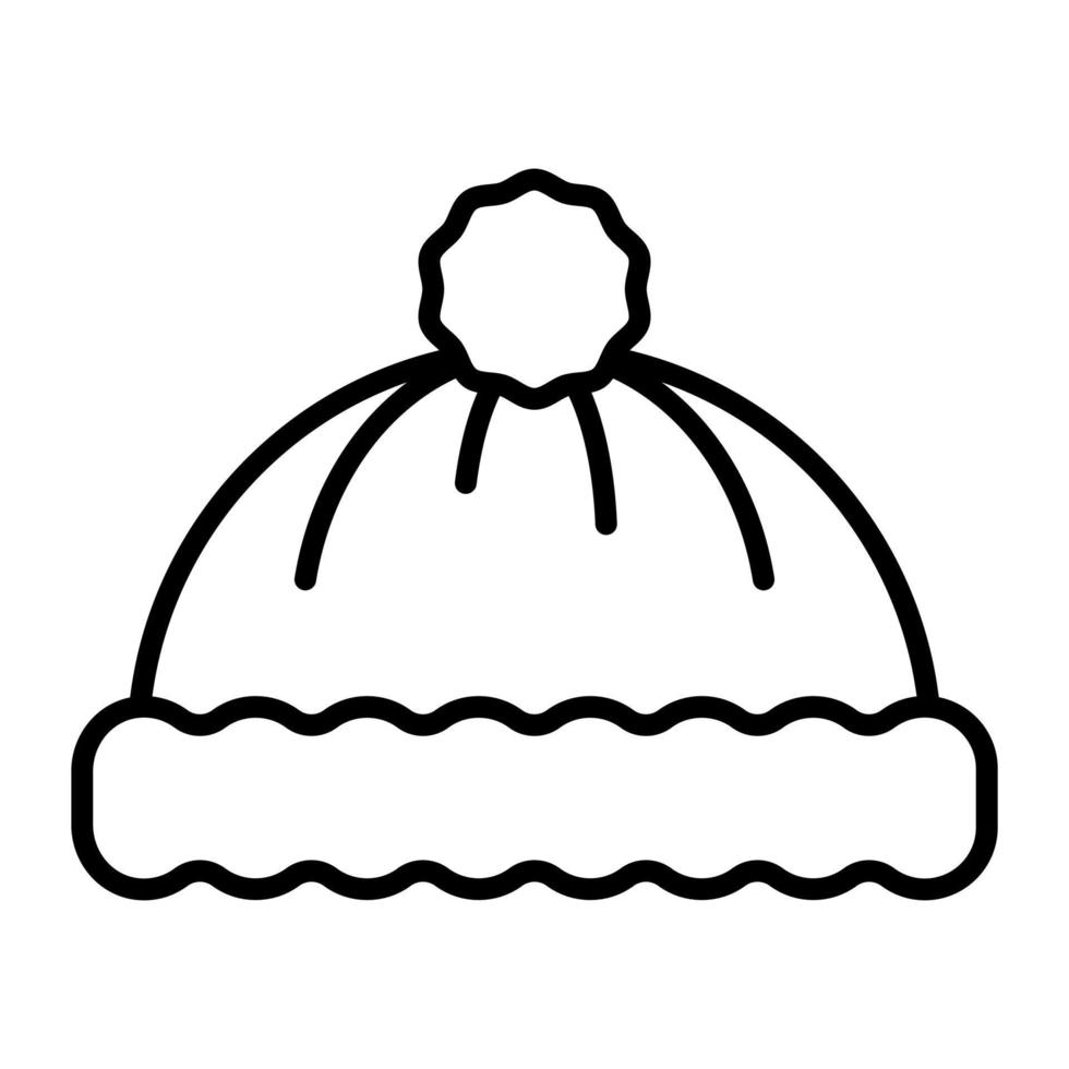 Winter cap vector design icon, winter beanie