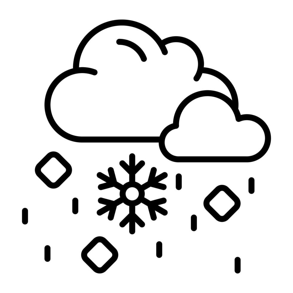 icono de moda de vector de caída de nieve, diseño editable de lluvia helada