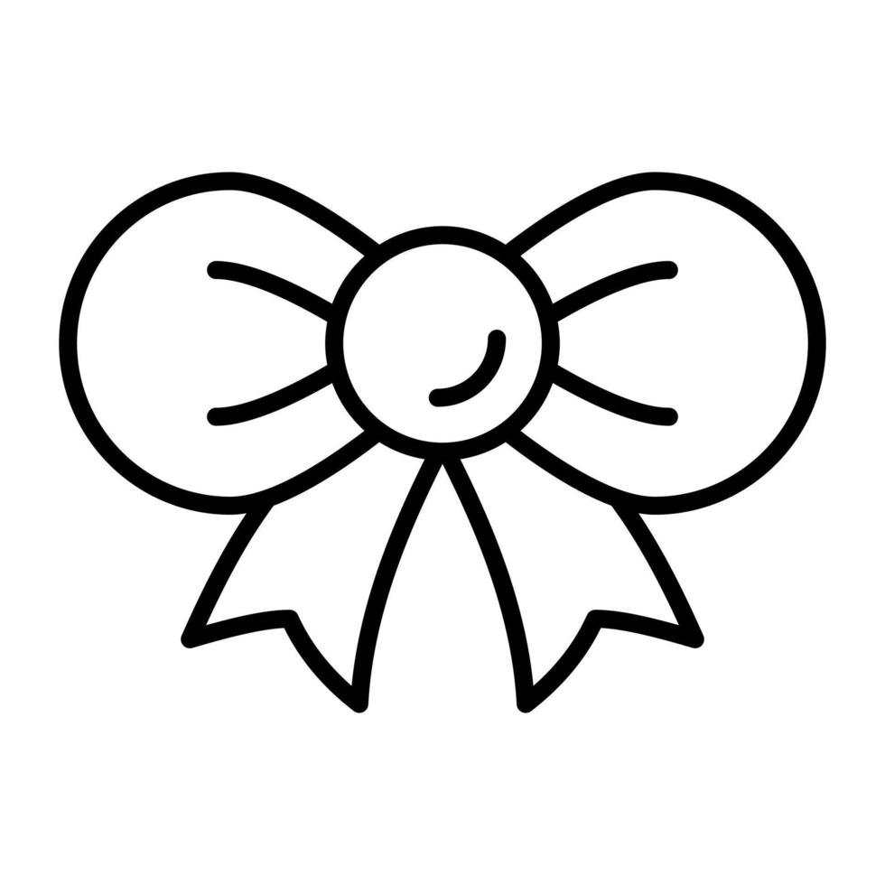 A beautiful icon of ribbon bow in modern trendy style vector