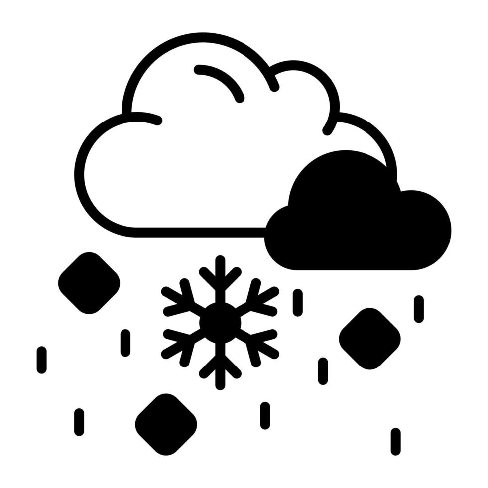 icono de moda de vector de caída de nieve, diseño editable de lluvia helada