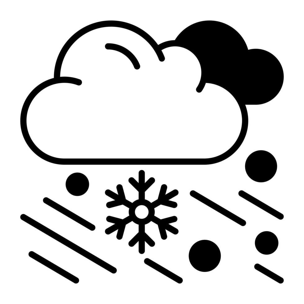 Snowflakes falling from cloud denoting snow falling vector