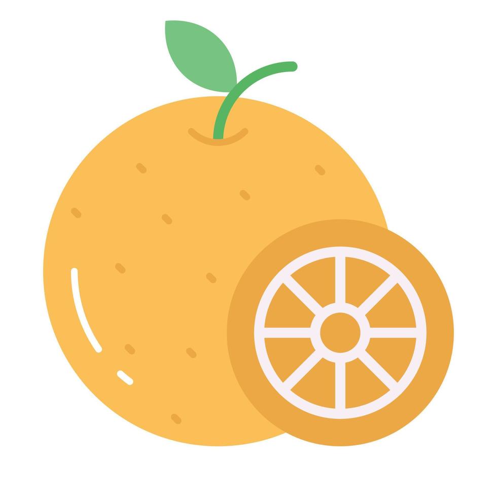 icono de vector naranja, cítricos ricos en vitamina c