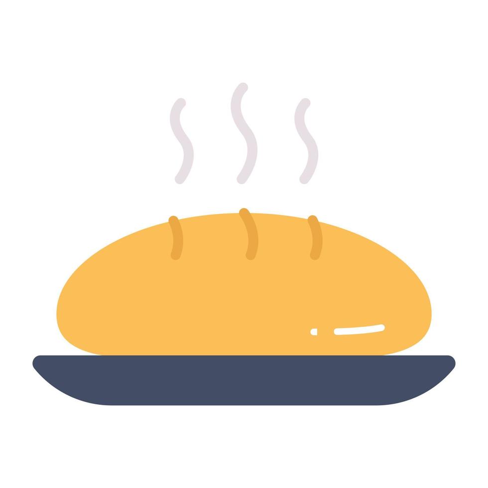 Baguette bread vector icon in modern style, french loaf