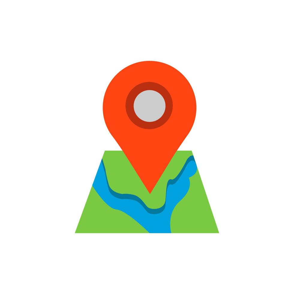 icon flat colored loacation, maps. vector