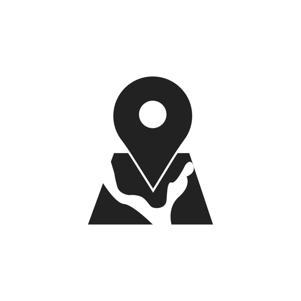 Icon location, maps solid, black vector