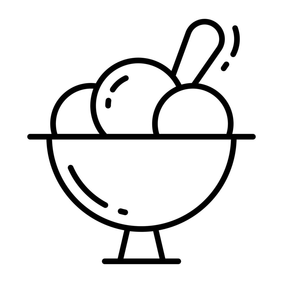 Three ice cream scoops in a bowl vector icon 19518019 Vector Art at