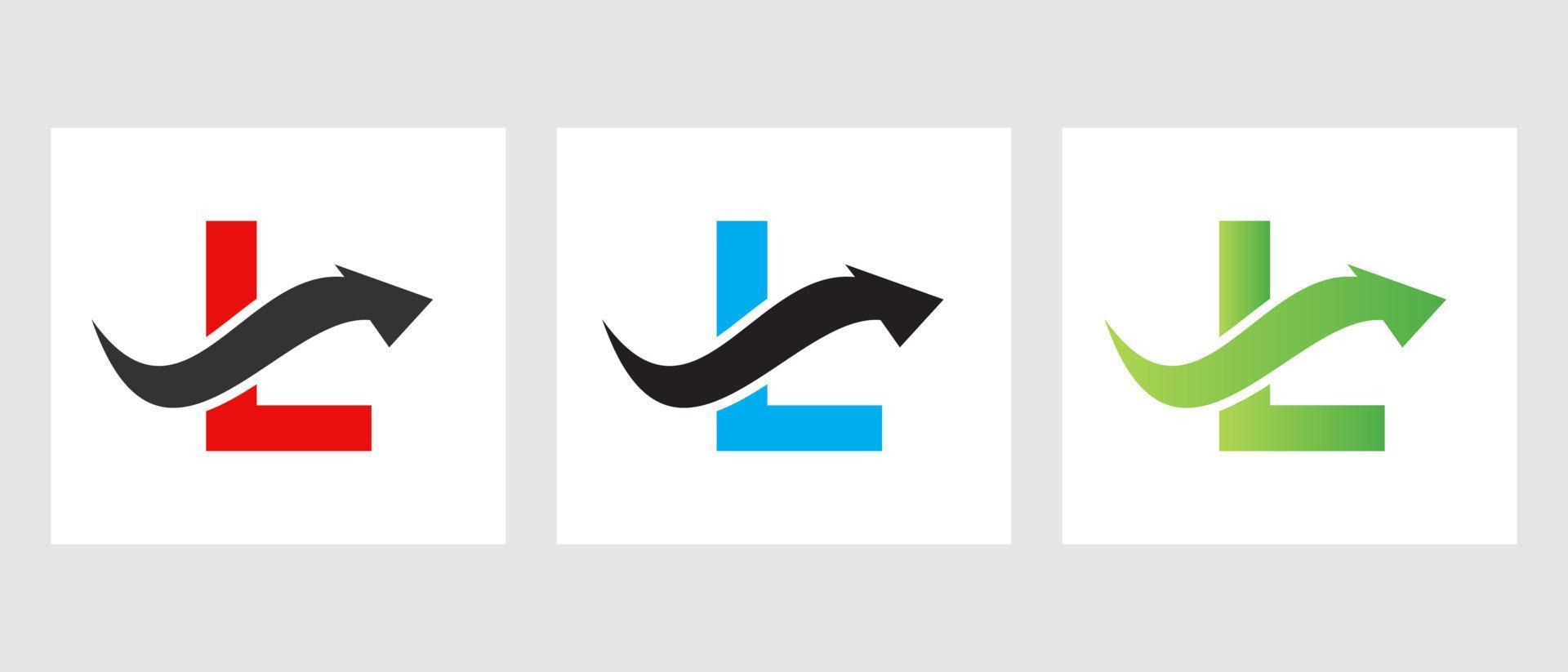 Letter L Finance Logo Concept With Growth Arrow Symbol vector