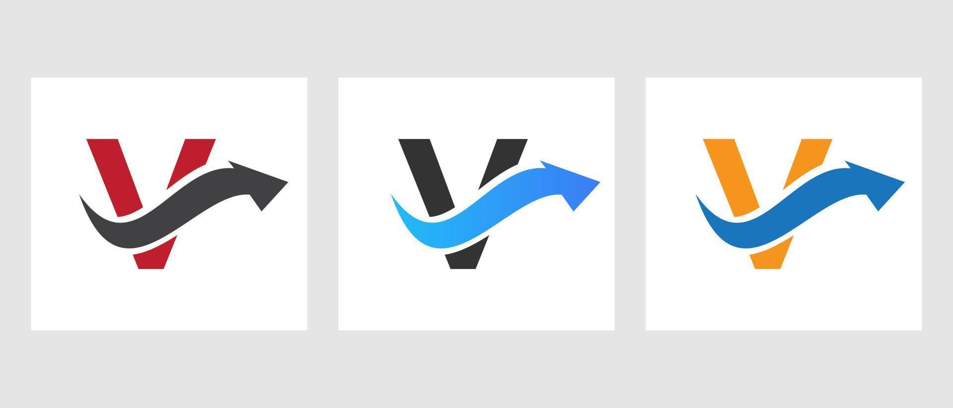 Letter V Finance Logo Concept With Growth Arrow Symbol vector