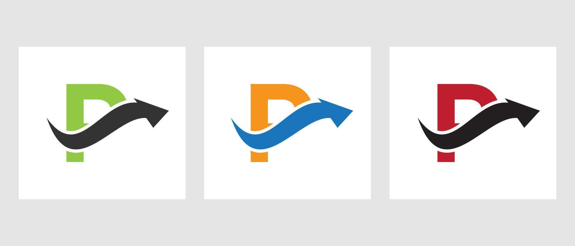 Letter P Finance Logo Concept With Growth Arrow Symbol vector