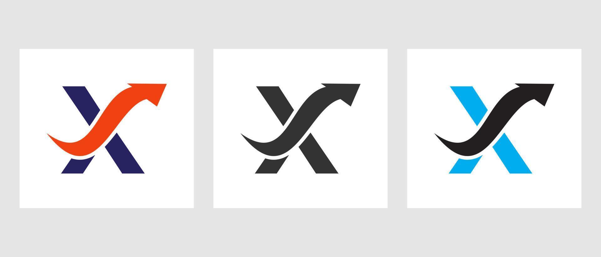 Letter X Finance Logo Concept With Growth Arrow Symbol vector