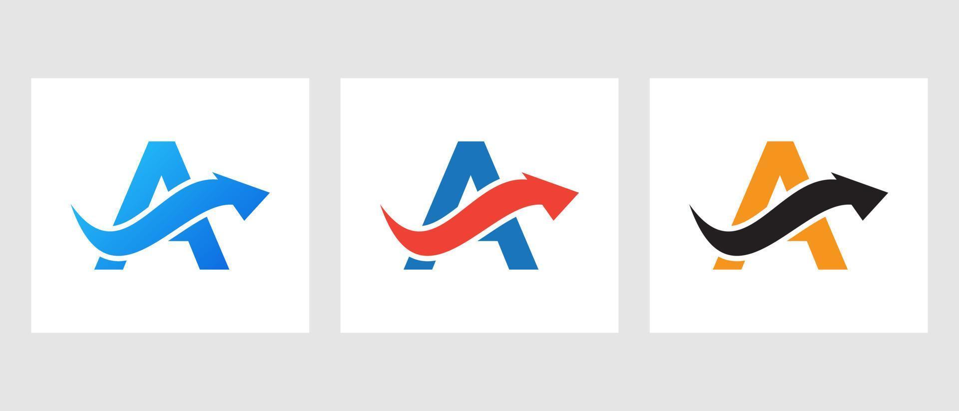 Letter A Finance Logo Concept With Growth Arrow Symbol vector