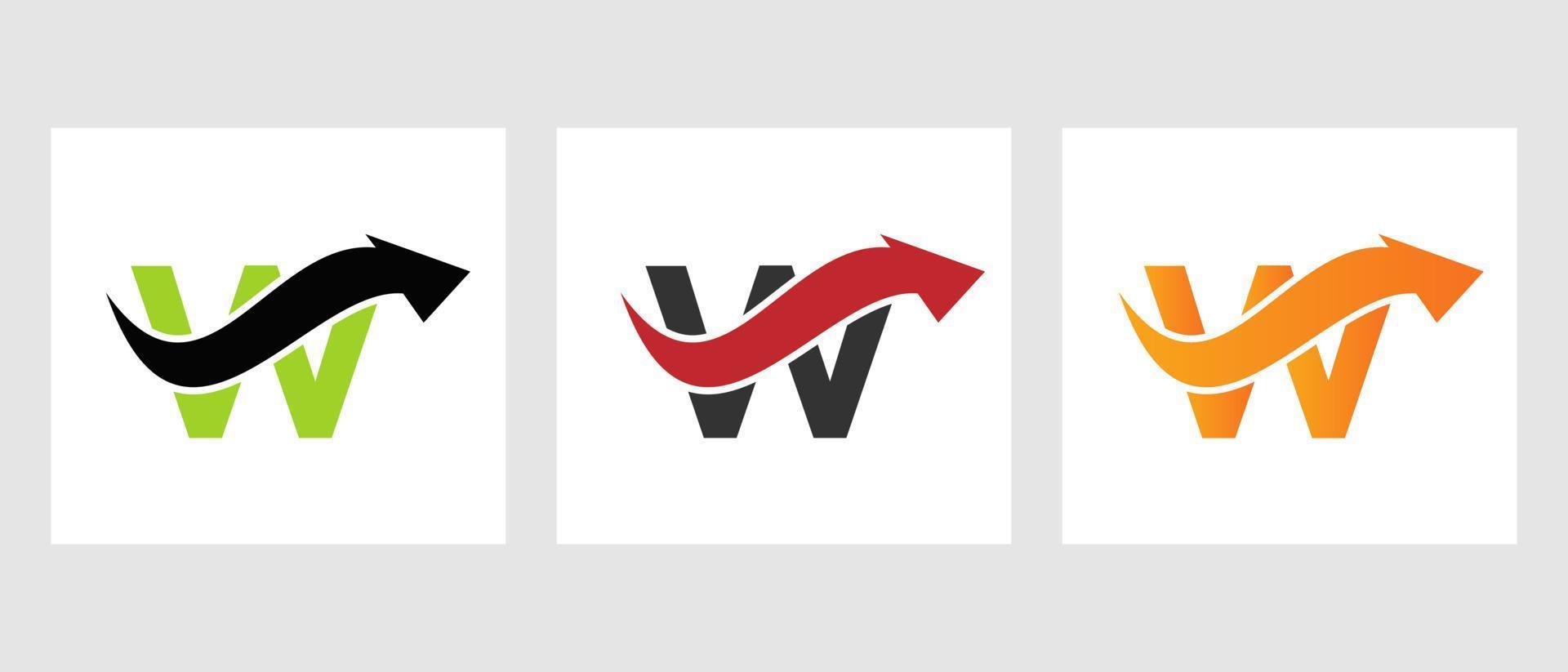 Letter W Finance Logo Concept With Growth Arrow Symbol vector