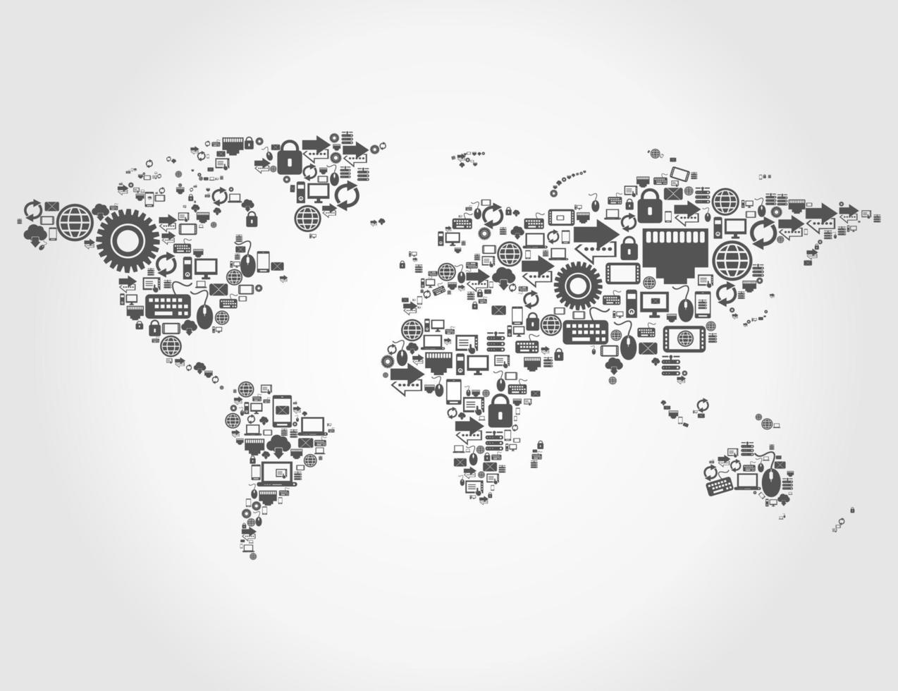 map made of the computer. A vector illustration