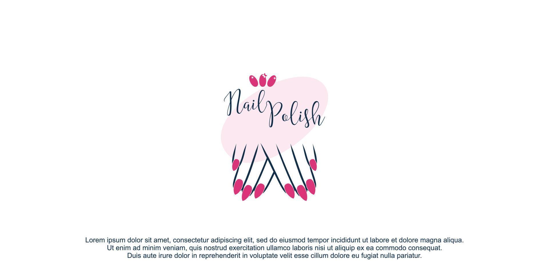 Nail polish logo with creative design unique element icon vector illustration