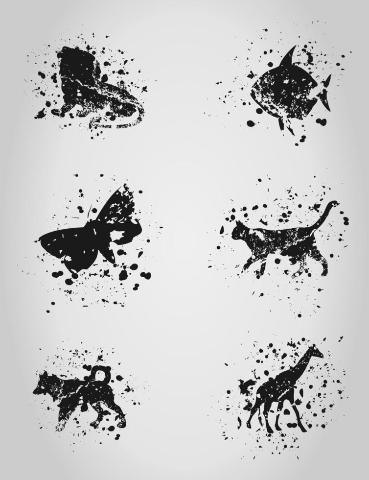 Set of animal blots. A vector illustration