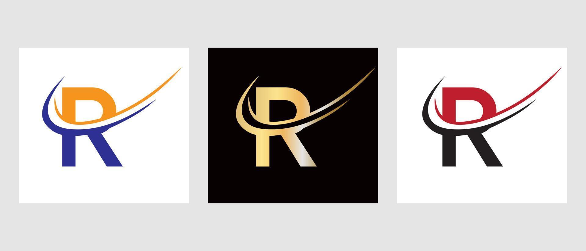 Initial Letter R Logo Design Template. Monogram Logotype Symbol vector