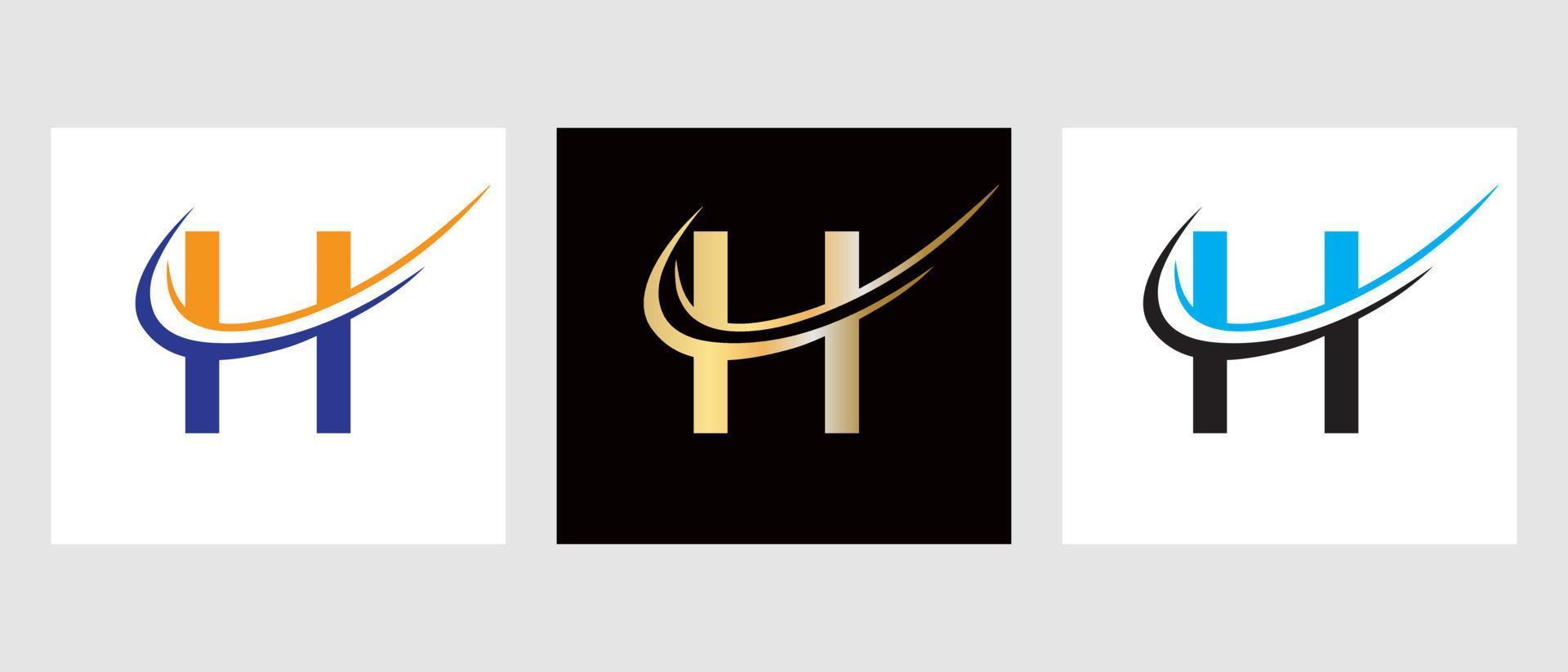 Initial Letter H Logo Design Template. Monogram Logotype Symbol vector
