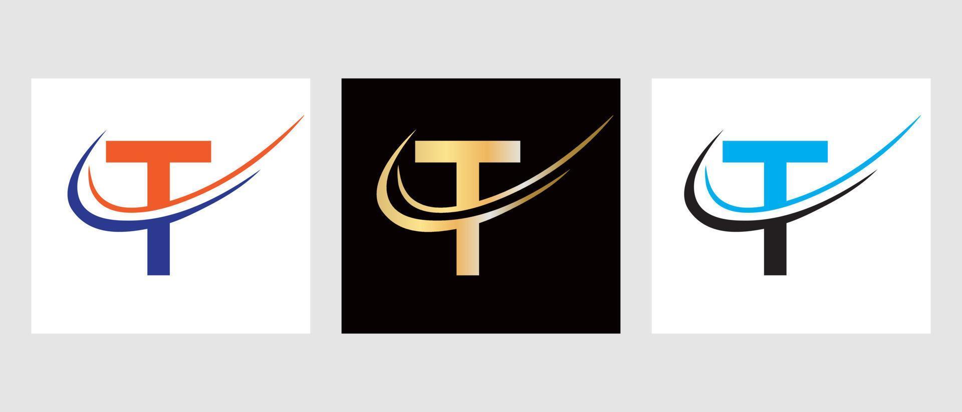 Initial Letter T Logo Design Template. Monogram Logotype Symbol vector