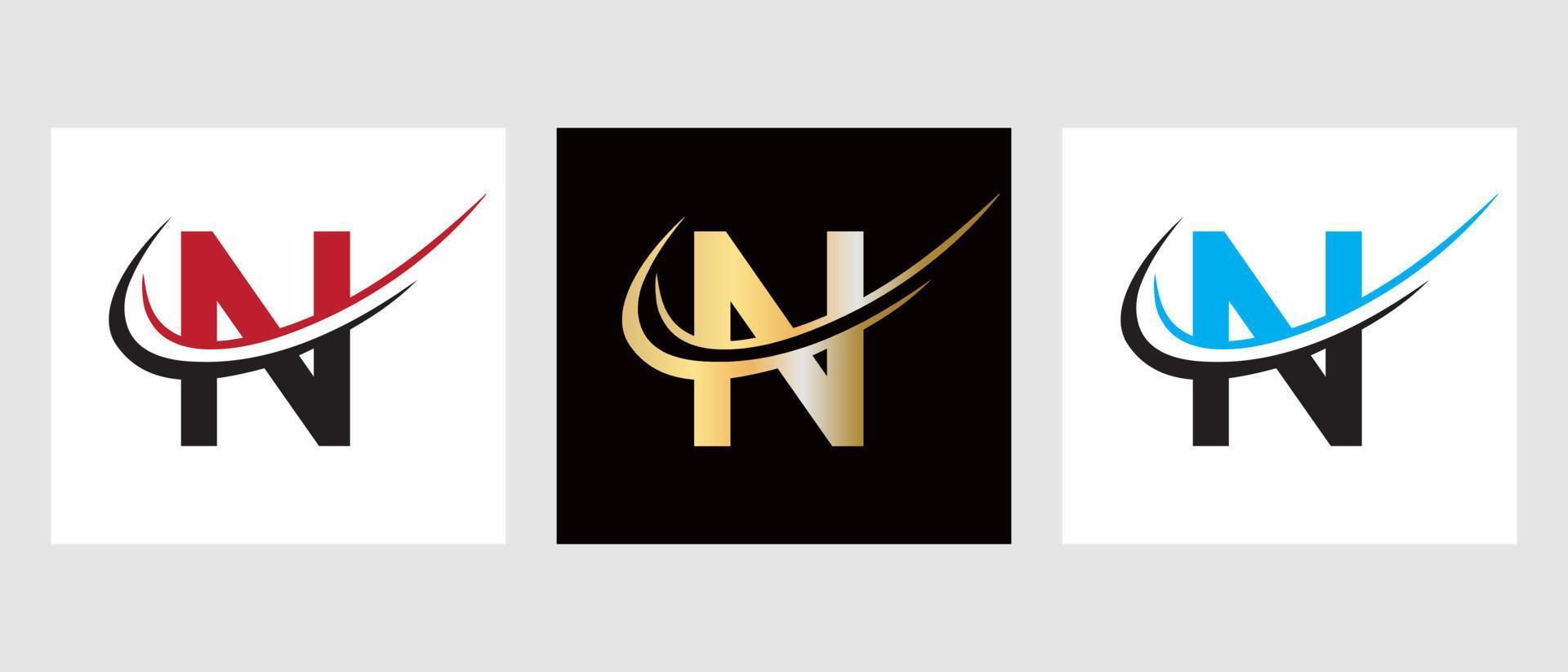 Initial Letter N Logo Design Template. Monogram Logotype Symbol vector