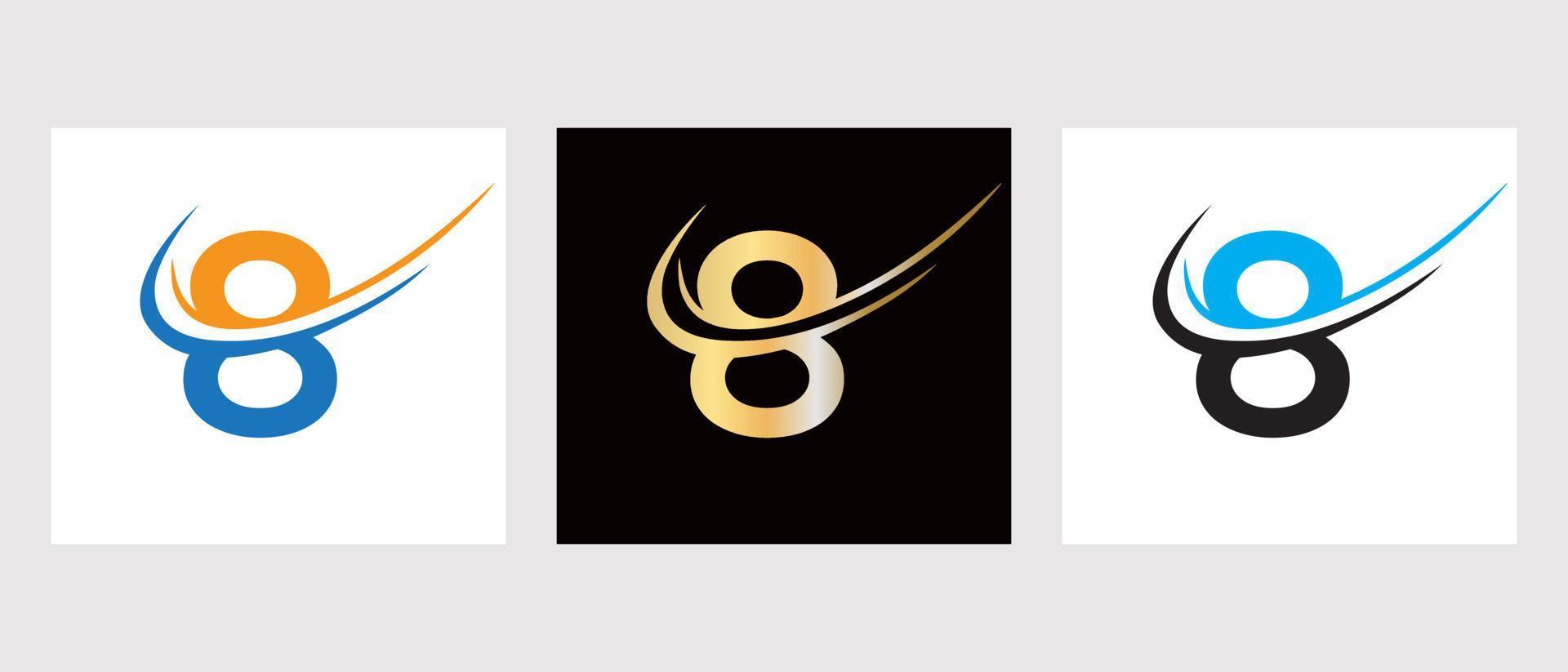plantilla de diseño de logotipo de letra inicial 8. símbolo del logotipo del monograma vector