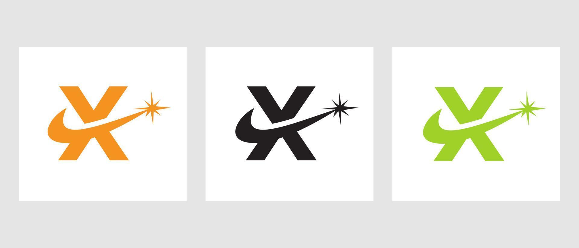 Letter X Spark Logo Design Vector Template