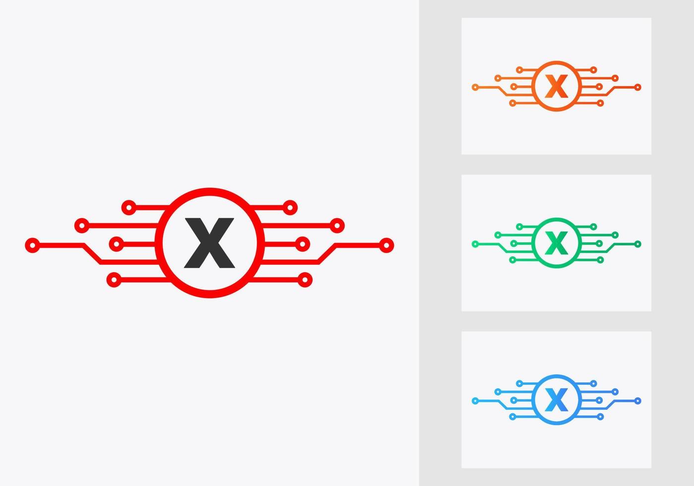 Letter X Technology Logo Design Template. Network Logo Design vector