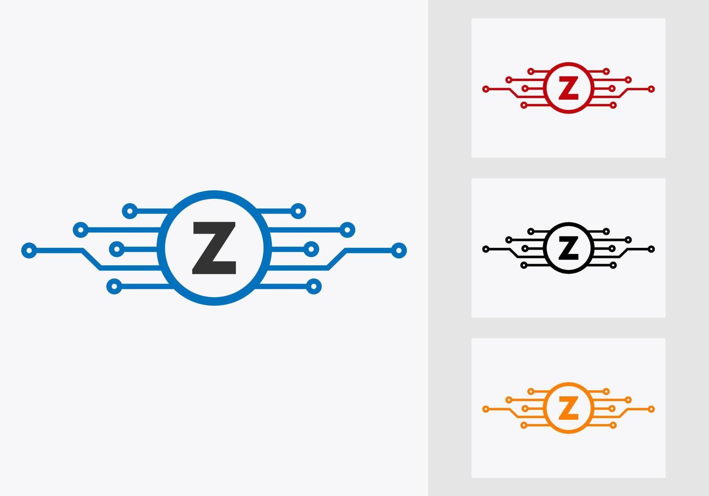 plantilla de diseño de logotipo de tecnología de letra z. diseño de logotipo de red vector