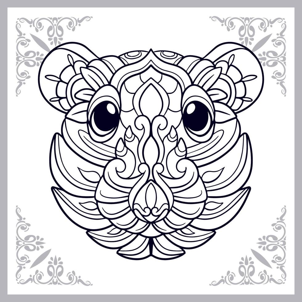 rat head mandala arts isolated on white background vector