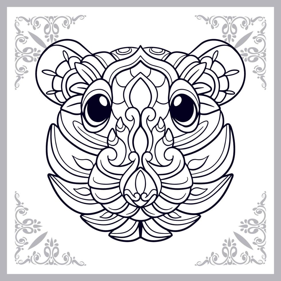 rat head mandala arts isolated on white background vector