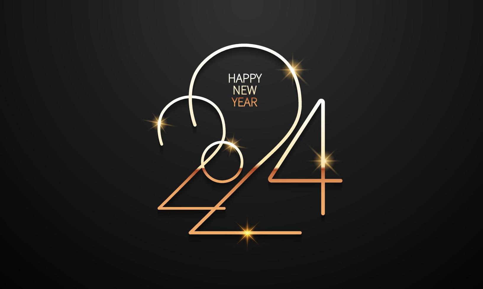 2024 Happy New Year Background Design. Greeting Card, Banner, Poster. Vector Illustration.