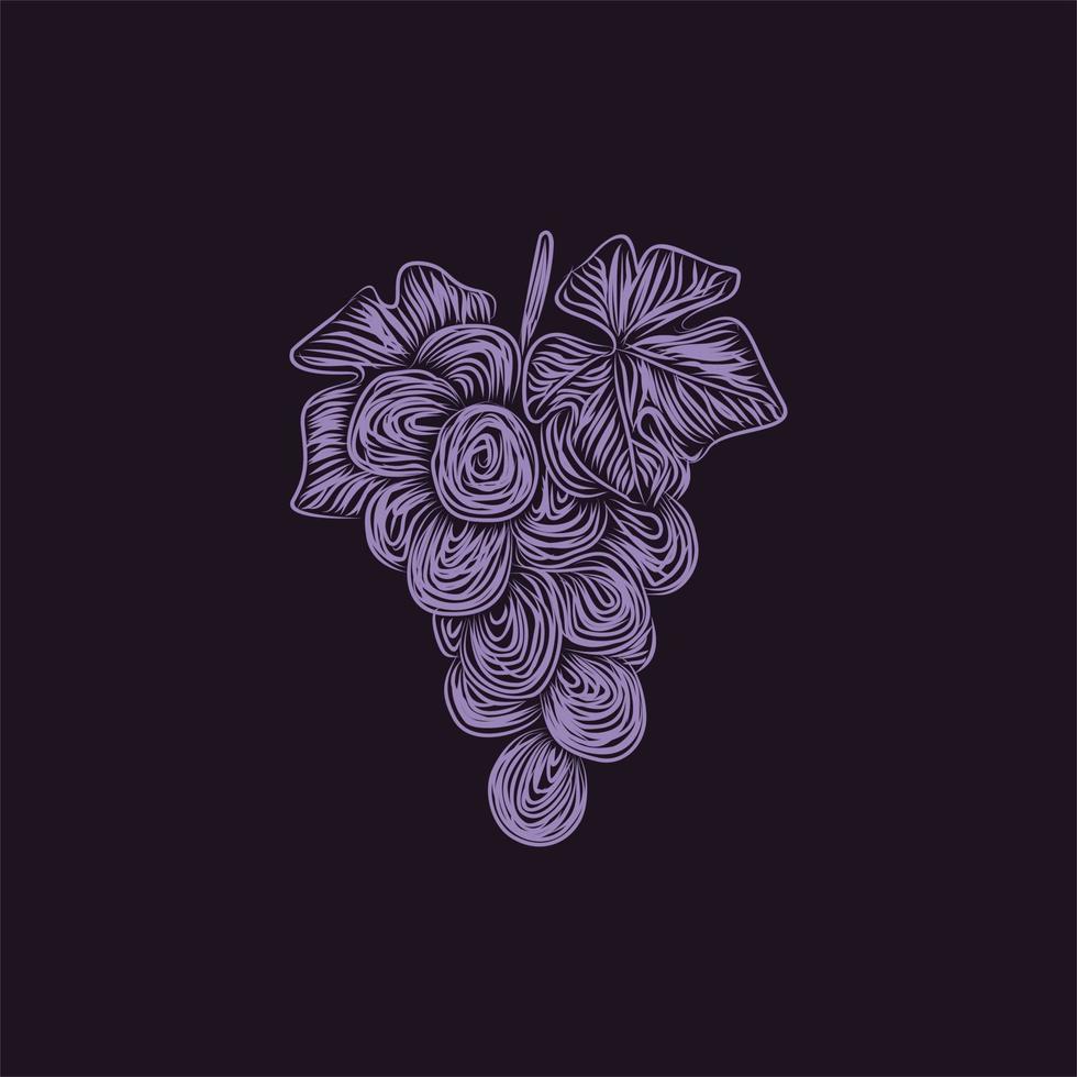 diseño de ilustración púrpura de uva fresca vector