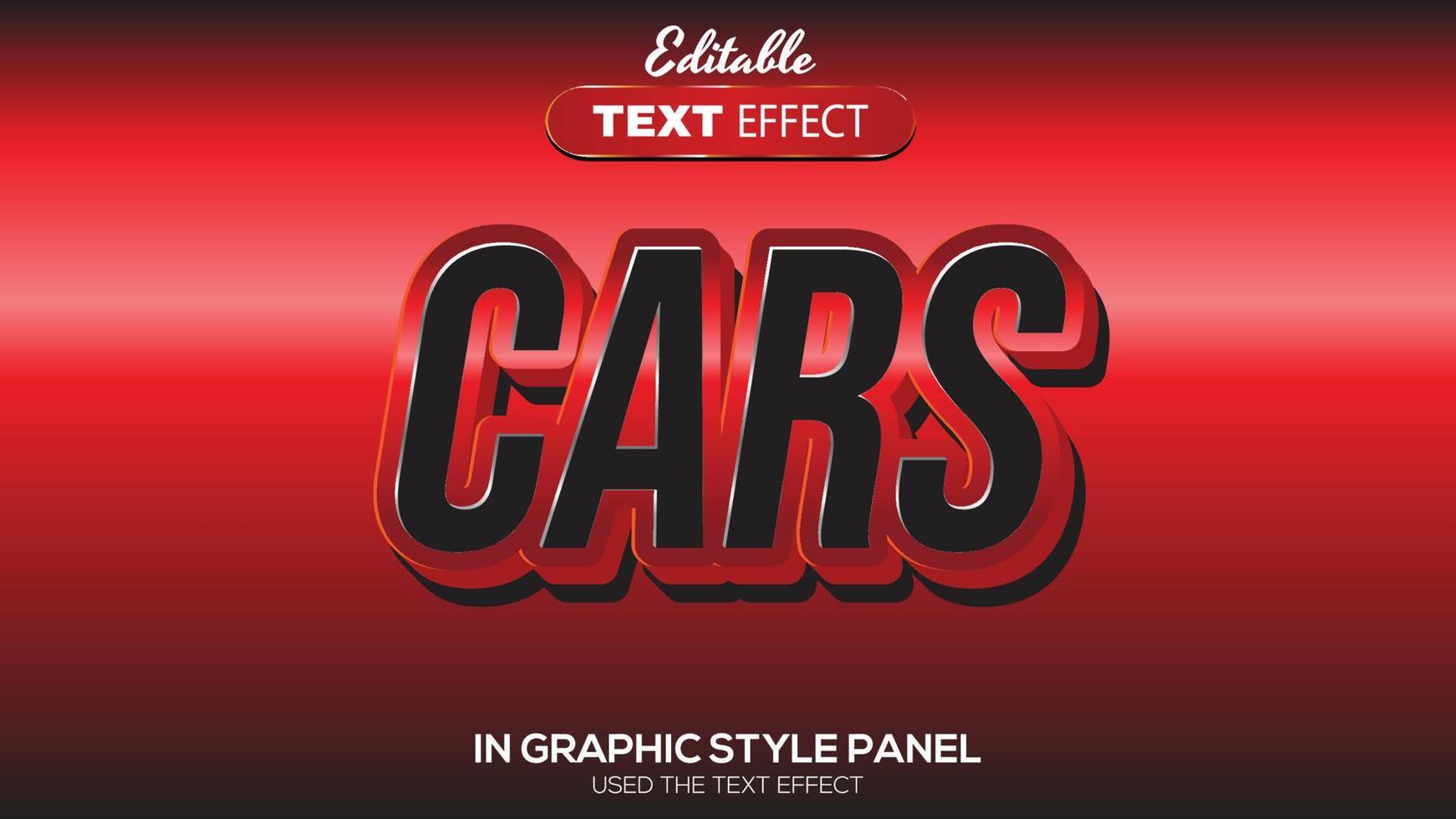 3D editable text effect cars theme vector