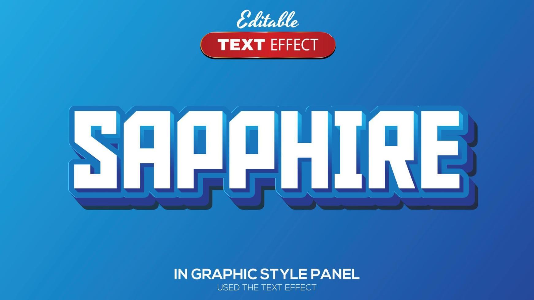 3D editable text effect sapphire theme vector