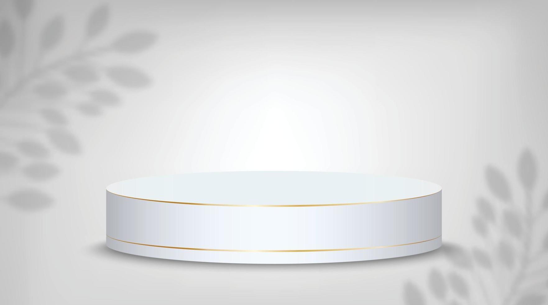 White podium with a shadow of branch illustration background vector