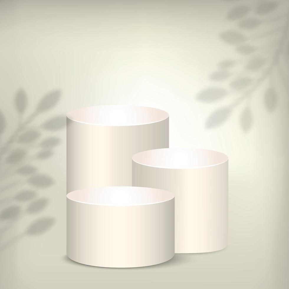 Beige podium with a shadow of branch illustration background vector