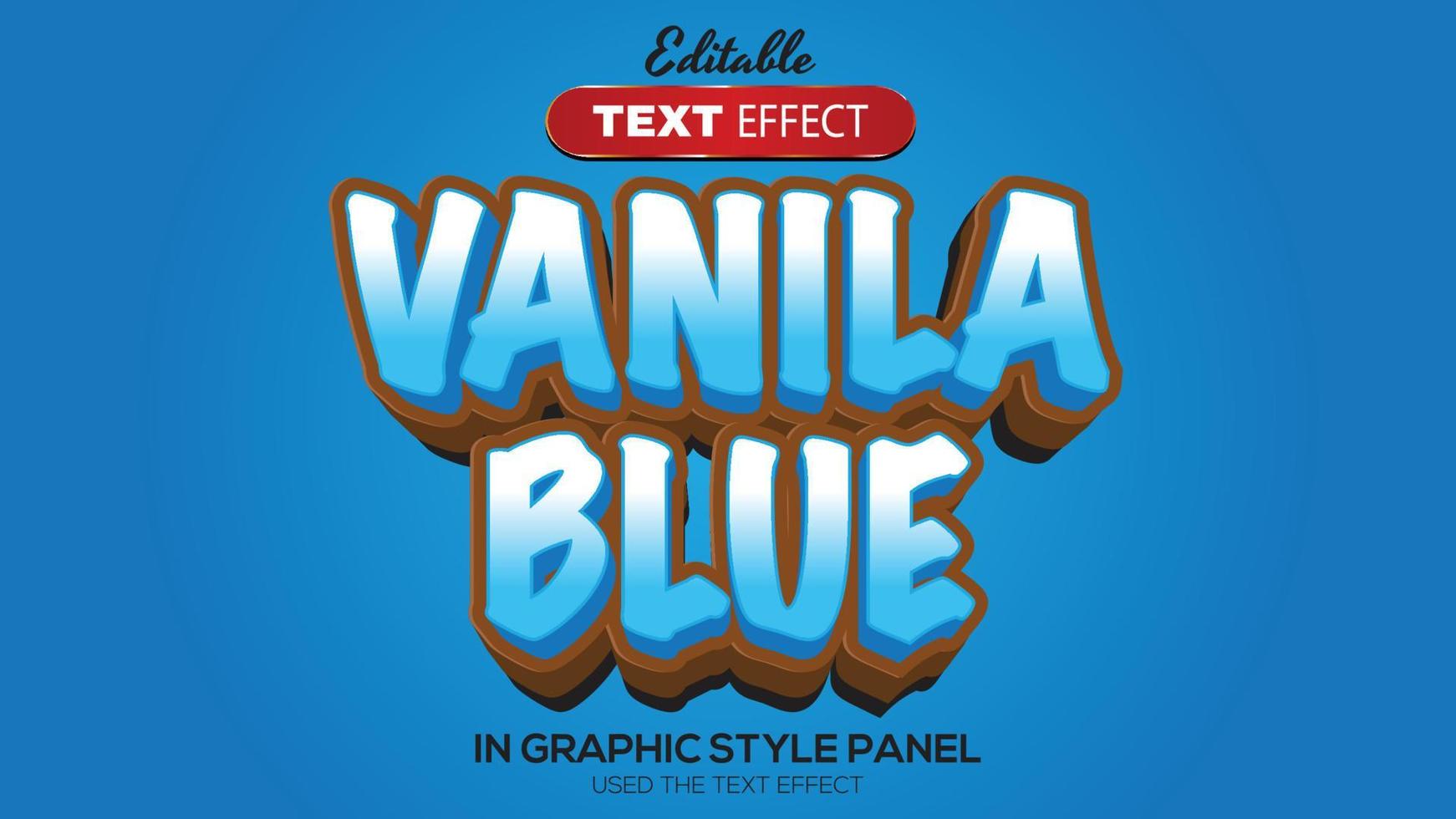 3D editable text effect vanilla blue theme vector