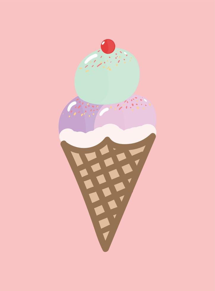 Ice Cream Vector Illustration Free Vector