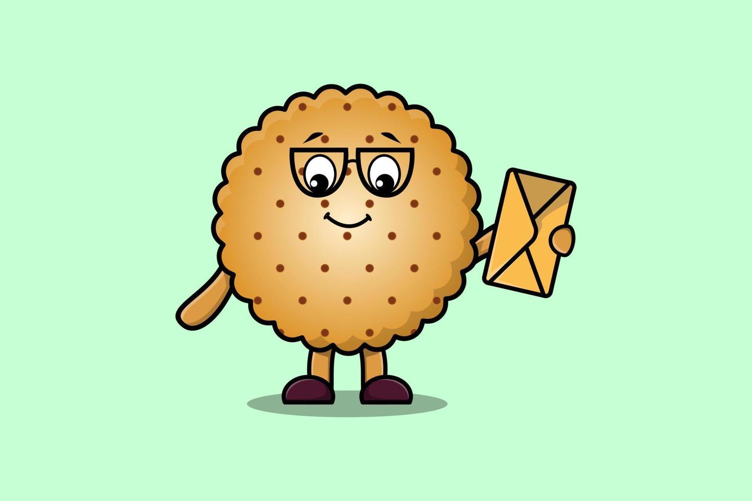 galletas de dibujos animados lindo con sobre vector