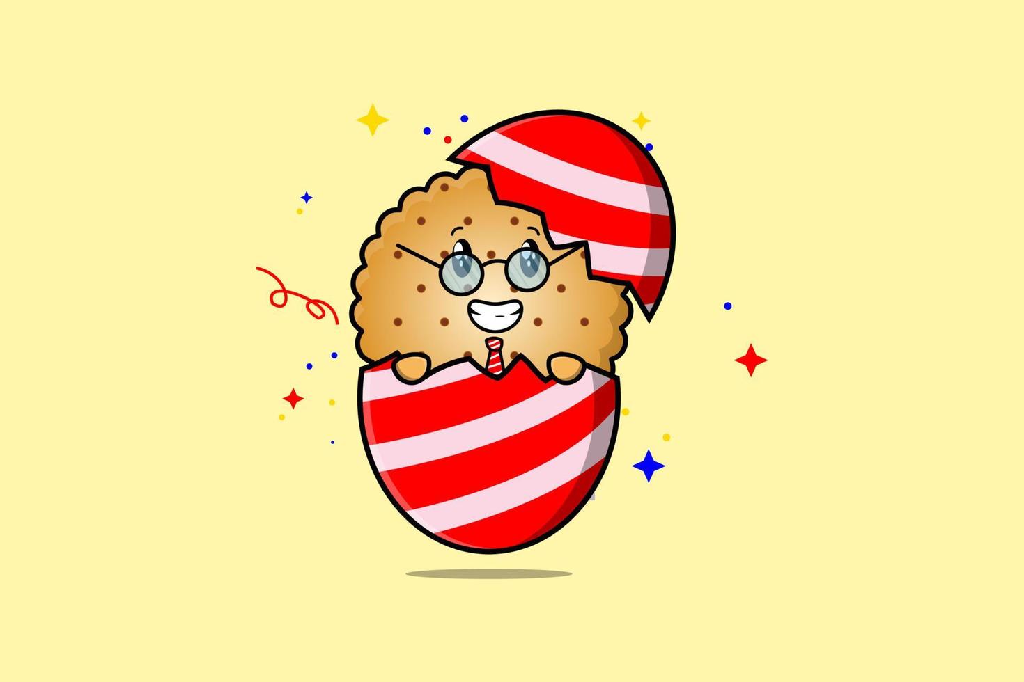 personaje de galletas de dibujos animados lindo fuera de pascua vector