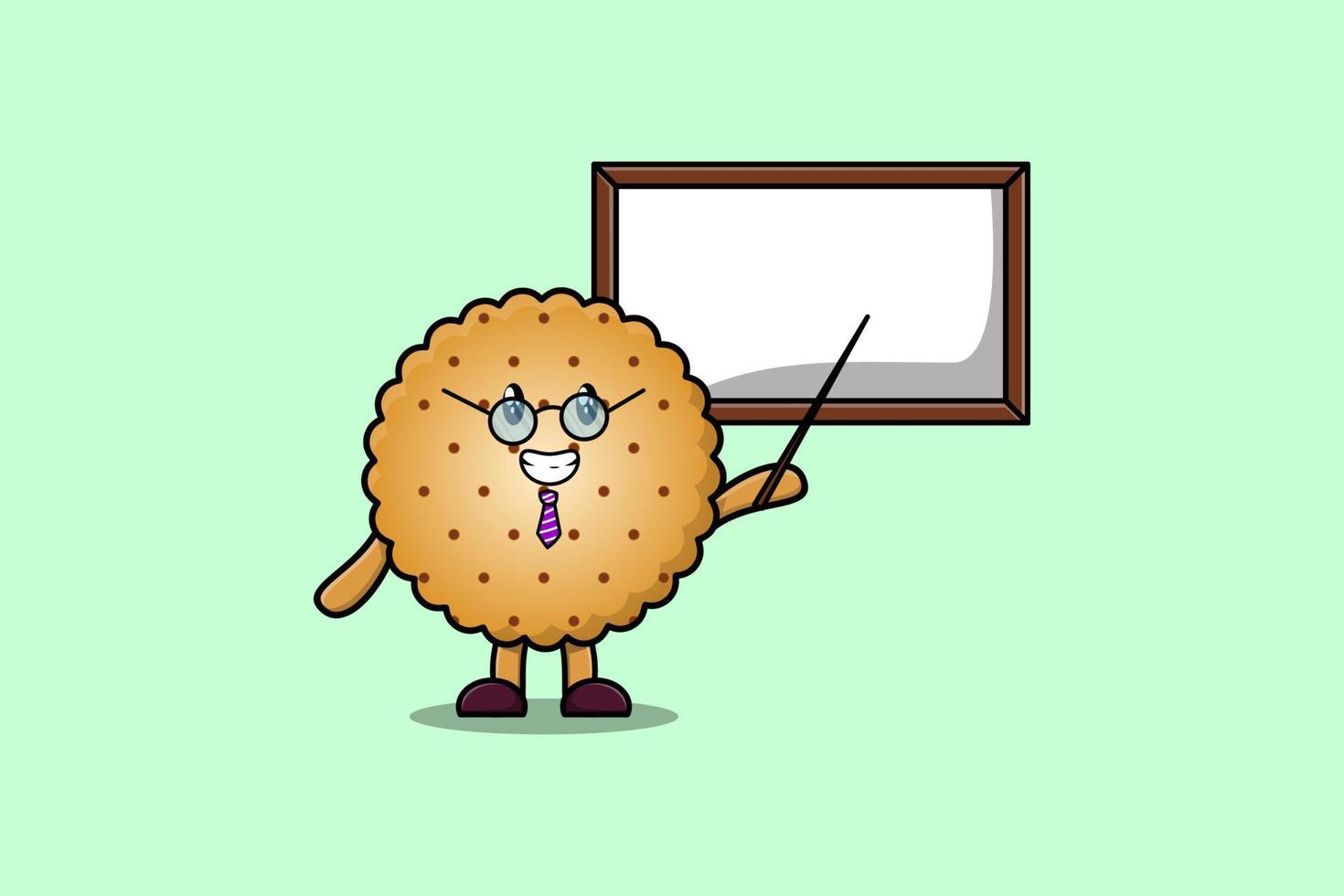 Cute cartoon Cookies teaching with whiteboard vector